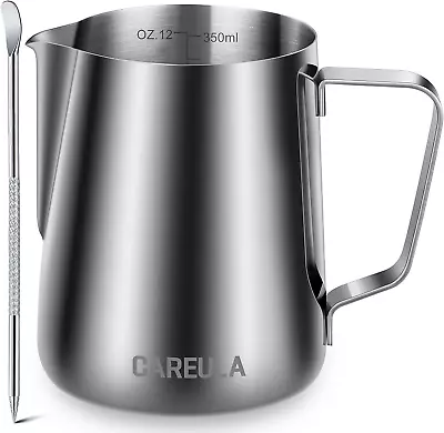 Milk Frothing Pitcher 12Oz Stainless Steel Milk Frother Cup Steaming Pitcher C • $8.99