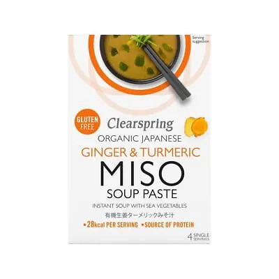 Clearspring Organic Japanese Ginger & Turmeric Instant Miso Soup - 4 Sachets • £6.31