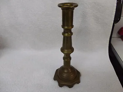 Brass 8  Candle Stick Holder Hex Base Mexico Candlestick • $12.99