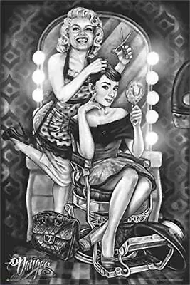 Marilyn Monroe & Audrey Hepburn Barber Shop Laminated Poster - 24.5  X 36.5  • $34.55