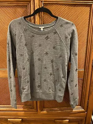 J. Crew Womens Medium Gray French Terry Crewneck Sweatshirt • $19.99