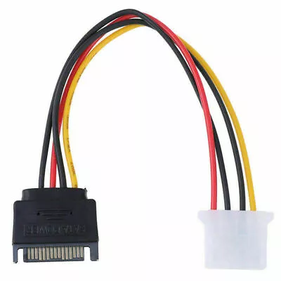 £3.38 • Buy 15 Pin SATA ATA Male HDD Hardrive To 4 PIN IDE MOLEX Power Cable 20cm UKDC.