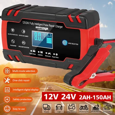 15000mAh Car Battery Charger 12/24V 8A Intelligent Automatic Repair Jump Starter • $32.99