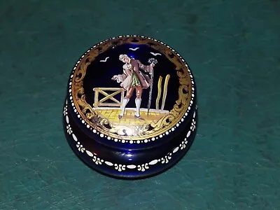 Salviati & C. Trinket Box Victorian Cobalt Blue & Gold Murano Made In Italy • $75