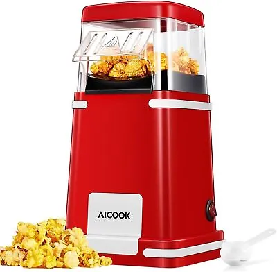£14.95 • Buy Aicook Popcorn Maker Hot Air Electric Popper  Machine  1200w Popping Corn Gifts