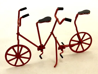 Art Metal Wire Tandem Bicycle Figurine Dollhouse Miniature Red/Black Vintage • $24.95