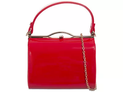£16.99 • Buy Ladies Vintage Patent Box Handbag Clutch Bag Top Handle Evening Bag Purse UK
