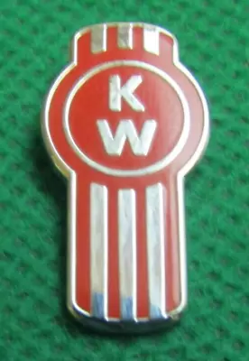 Lapel Pin Badge  KW - KENWORTH  Silver And Red Colors Metal Casting. • $19.95