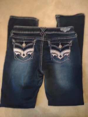 $17.59 • Buy Hydraulic Lola Micro Women's Embroidered Blue Jeans Size 11 12 Y2k Bootcut 30/32