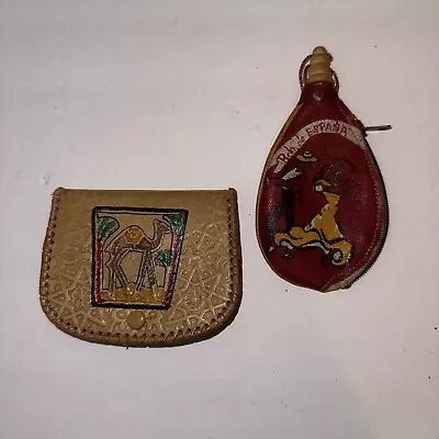Vintage Coin Purses Leather Bota Bag Spain Bull Fighter • $2
