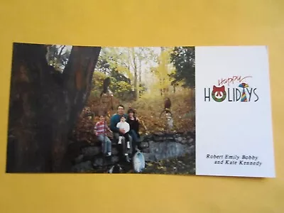 Robert Kennedy Jr. Wife Emily & 2 Children Original 1991 Family Christmas Card • $20