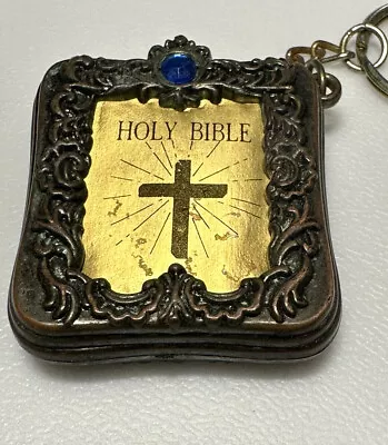 Vintage Miniature Holy Bible Christian Religious Religion Church Faith Keychain • $21.99