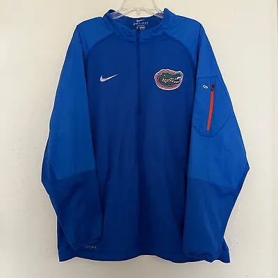 Nike Florida Gators Sweater Mens XL Blue Dri Fit 1/2 Zip College Pullover • $39.92