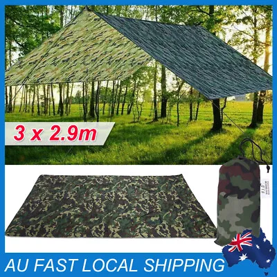 Waterproof Army Camo Tent Tarp Sheet Canopy Awning Rain Cover Outdoor (3 X 2.9m) • $22.89