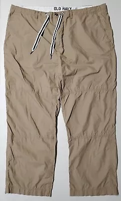 Old Navy Men's Lightweight Pants XXL Beige NWT 4 Pocket Drawstring Waist 46x30 • $24