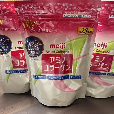 Meiji Amino Collagen Powder White Refill Version 3Pack Set 28days Made In Japan • $90