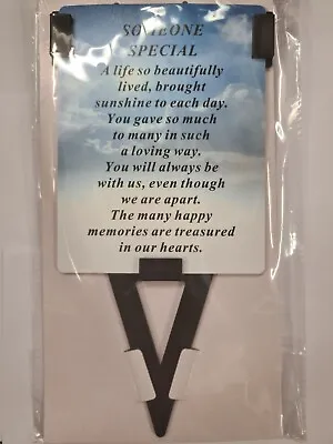 Grave Marker Stake Laminate Someone Special Card Plastic Holder 26x12cm • £5.99