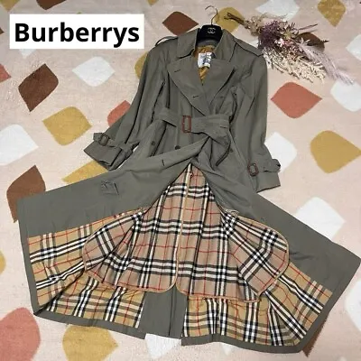 Woman Vintage Burberrys Trench Coat With Liner Khaki 9ARM Free Shipping.!! • $247