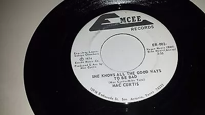 MAC CURTIS Pistol Packin' Mama / She Knows All 1974 RARE TEXAS COUNTRY ROCK 45 7 • $16.19