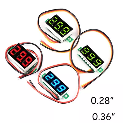 Mini Size LED Panel Voltage Meter 3-Digital LCD Display Adjustment Voltmeter • $2.27