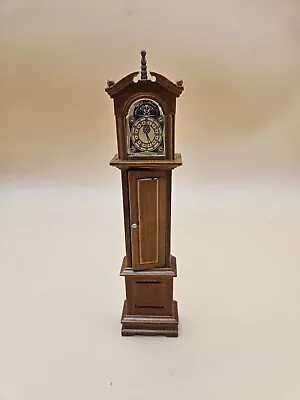 Town Square Miniature Doll House Furniture Walnut Grandfather Clock 1:12 Scale • $15.99