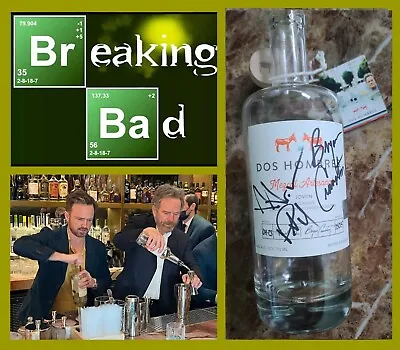 (SALE) Aaron Paul/Bryan Cranston Dos Hombres Signed Bottle Breaking Bad #15015 • $250