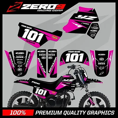 Yamaha Pw 50 Graphics Kit Peewee 50 Graphics Mini Bike Graphics Racer Blk/pnk • $62.11