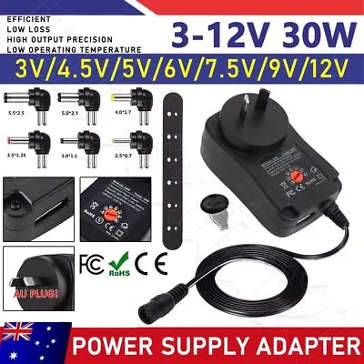 Universal AC/DC 3V-12V Power Supply Adapter Plug-in Wall Charger Adjustable 2.1A • $15.95