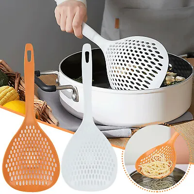 £3.90 • Buy Plastic Soup Ladle Spoon Skimmer Strainer Mesh Filter Kitchen Cooking Tool Spoon