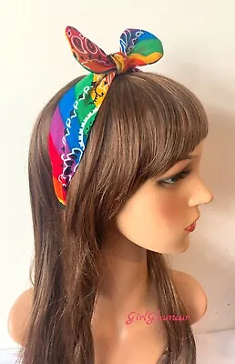 £3.75 • Buy Rainbow Hairband Headband Alice Hair Tie Band Bow Tie Gay Pride Multicolour