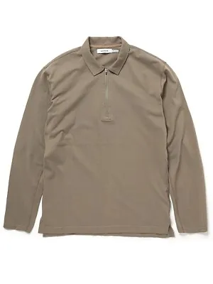 NONNATIVE CLIMBER HALF ZIP POLO L/S TEE COTTON PIQUE - OLIVE  1 / M Visvim • $63.70