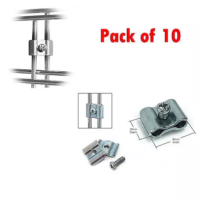 £3.78 • Buy 10 X JOINING CLIPS ACCESSORY FOR GRID MESH SHOP DISPLAY MESH PANEL
