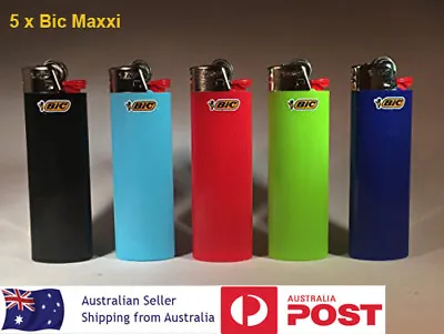 Bic Maxi Lighters Bulk Back Of 5 Randomly Selected Colours Made In France • $8.83