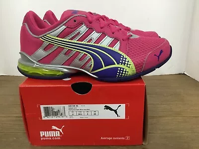 Puma Voltaic 3 Jr. Girls Sneaker Style#185138 46  Pink/blue/lime • $55