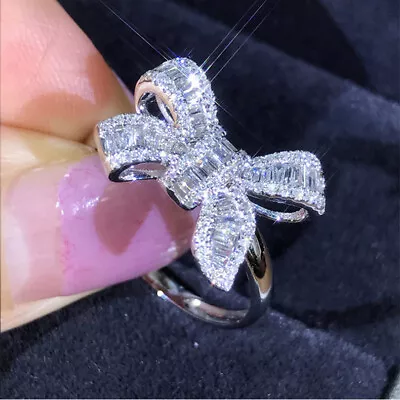 New Bow Ladder Crystal Ring Female Size 9 • $15.95