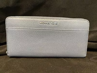 NWOT Michael Kors Navy Leather Long Zip Around Jet Set Continental Wallet Blue • $70