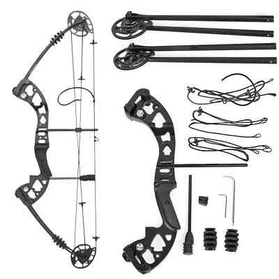 Archery Compound Bow 30-55lbs Unassembled Adult Fishing Hunting RH LH Target • £151.47
