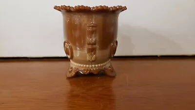 Circa 1900 Greentown Chocolate Glass Footed Sugar Bowl • $25