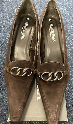 Ladies  Used Chocolate Suede Shoes Size 41 By Sally O’Hara By Wendel • £10