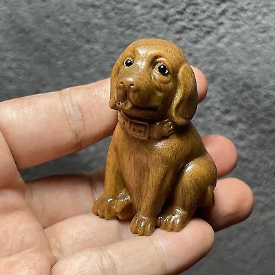 Wooden Handmade Animal Sculpture Statue Handcrafted Gift Decorative Dog Figurine • $23.99