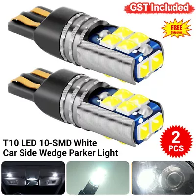 2Pcs T10 LED 10 SMD 194 W5W Car Side Wedge Parker Light Globe Bulbs Canbus White • $8.31