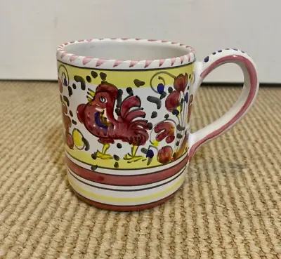 Deruta Italian Pottery Coffee Mug Hand Painted Cup Rooster • $29