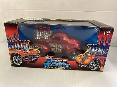 Muscle Machines '41 1941 Willys Coupe WILLY THE KID GASSER 1:18 Diecast 2003 Red • $109
