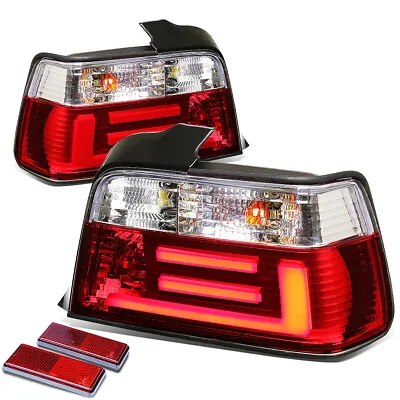 (3D LED LIGHT BAR) Red Clear Tail Brake Lights For 92-99 BMW 3 Series E36 4-Dr • $161.88