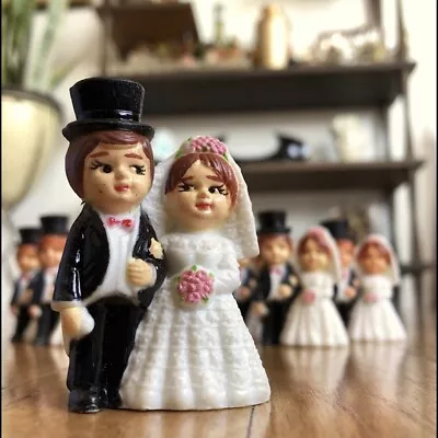 ✨Mid Century 1960s Wedding Cake Topper Vintage 1970s • $12.50