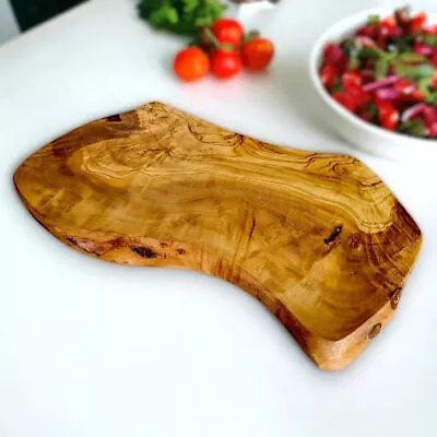 Olive Wood  Irregular Shaped Cheese Board Natural Handmade • £14.32