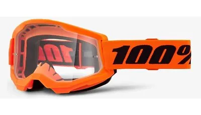 100% STRATA 2 Goggle -2024 NEON ORANGE- Offroad MX MTB Moto- Anti-Fog Clear Lens • $25