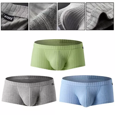 Men's Sexy Underwear Underpants Soft Boxers Shorts Briefs Trunks Button Low Rise • $5.59