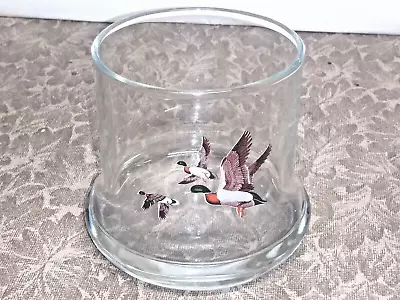 Vintage Mallard Duck Low Ball Glass Wide Bottom Whiskey Cocktail MCM Replacement • $8