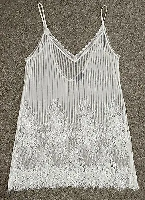 £15 • Buy TOPSHOP White Lace Cami Dress Size 12
